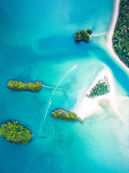 An ariel view of an archipelago.