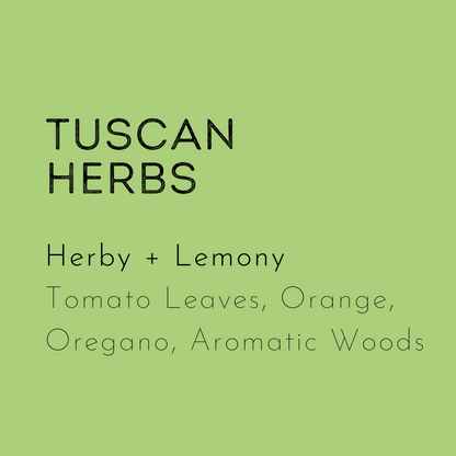 Tuscan Herbs soy wax melt is a strongly scented herby home fragrance. 